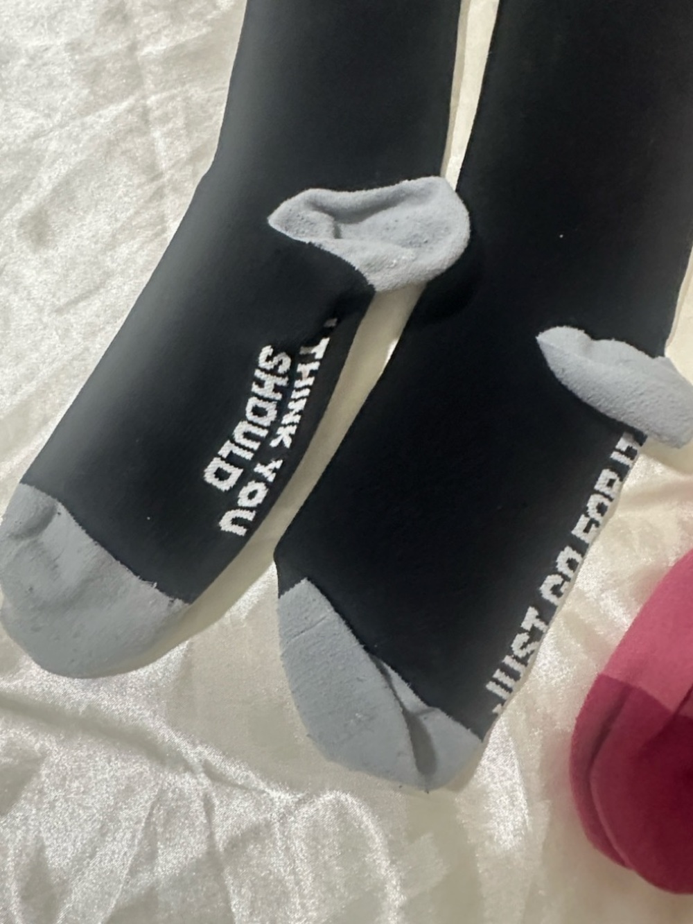 FIGS Unisex Knee-High Socks Compression socks - Black & Pink - Picture 4 of 5